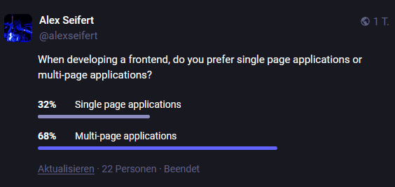 Polls: Single Page vs Multi-Page Applications